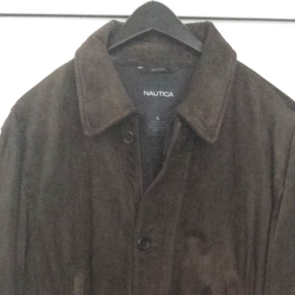 Nautica brown suede leather jacket